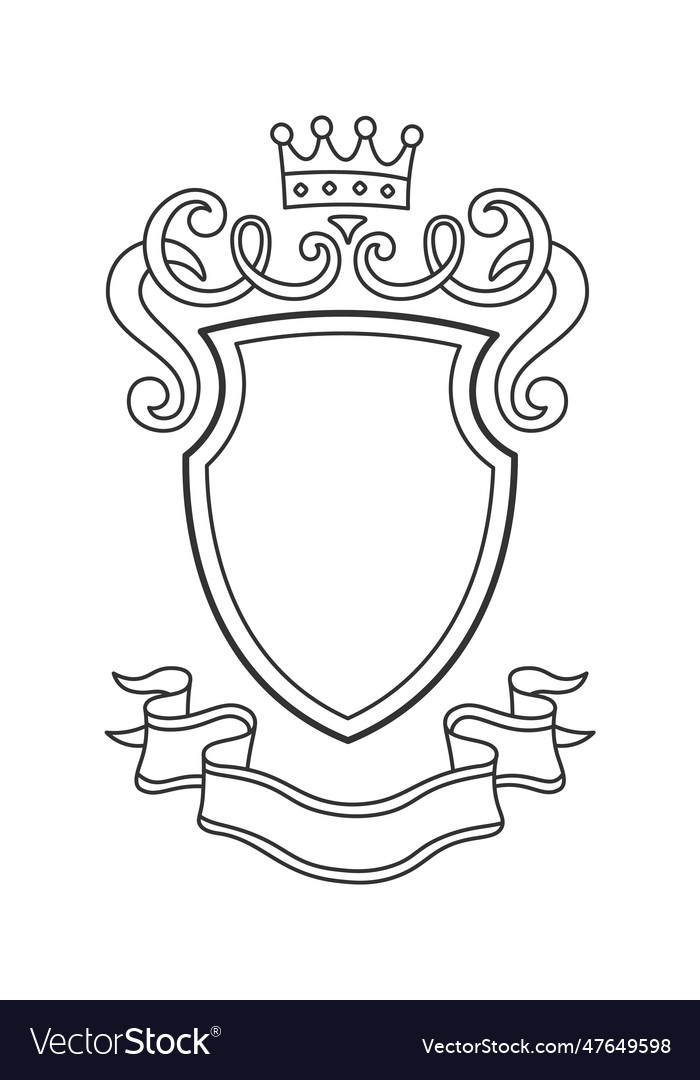 Heraldic royal shield badge Royalty Free Vector Image