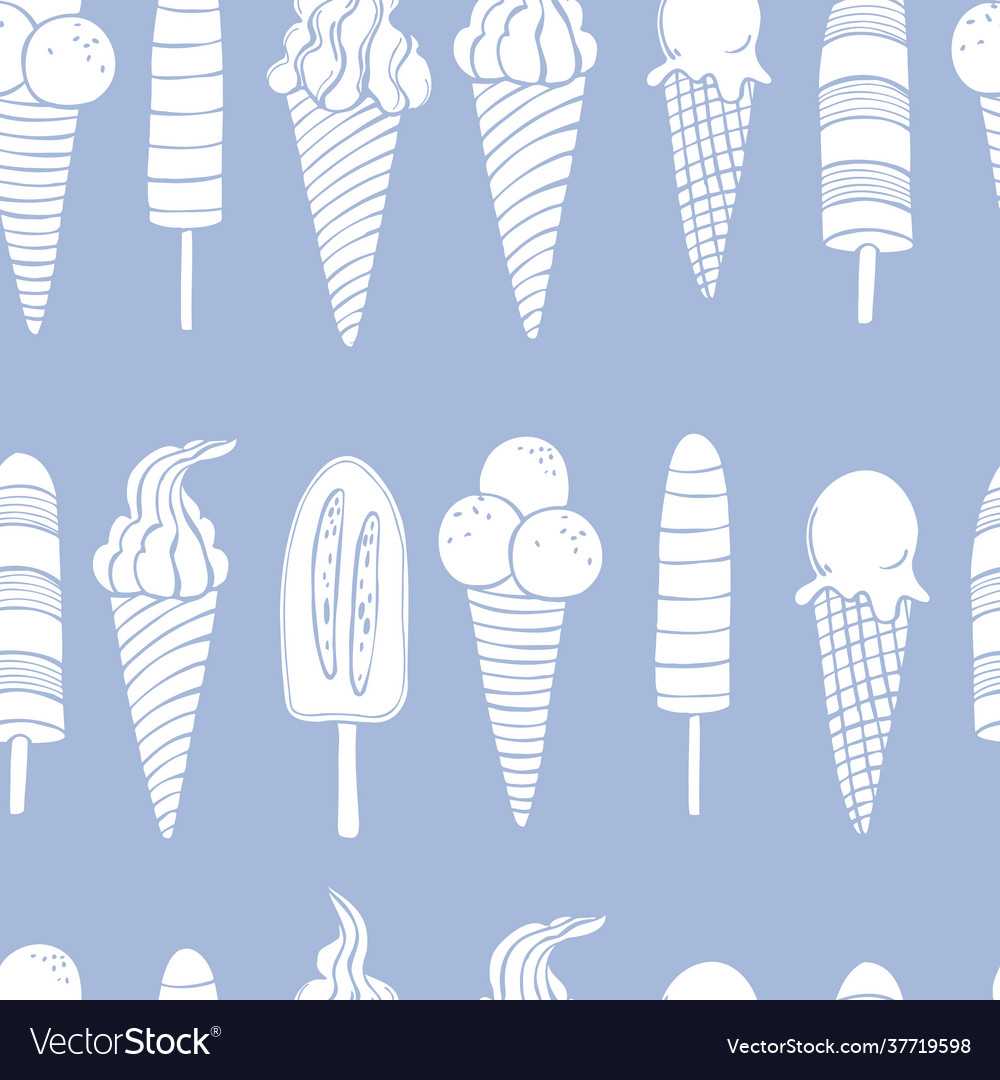 Ice cream set pattern Vector Image Ice cream set pattern