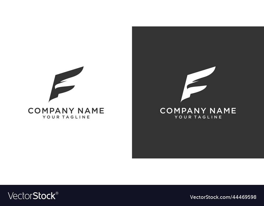 Initial letter f with falcon logo design Vector Image