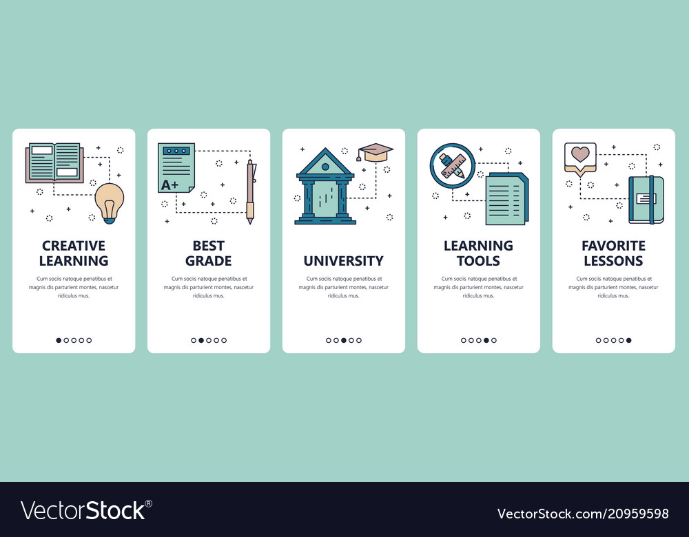 Line art web and mobile app template set vector image Line art web and mobile app template set