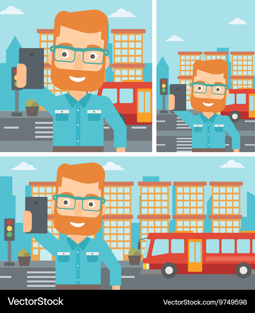 Man making selfie Royalty Free Vector Image - VectorStock