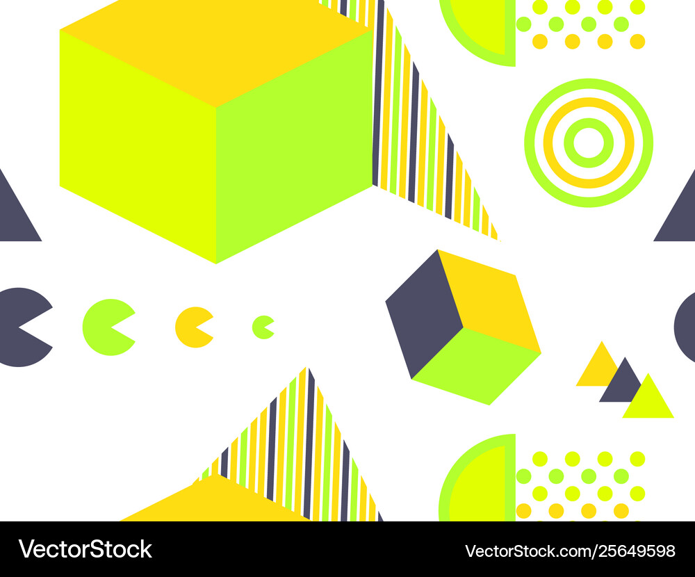 Memphis seamless pattern geometric elements Vector Image