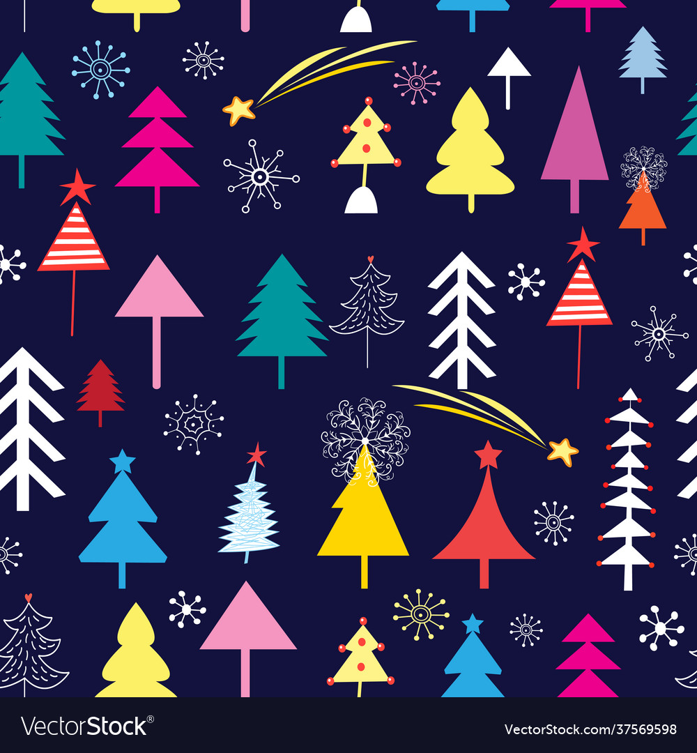 New pattern christmas trees vector image New pattern christmas trees
