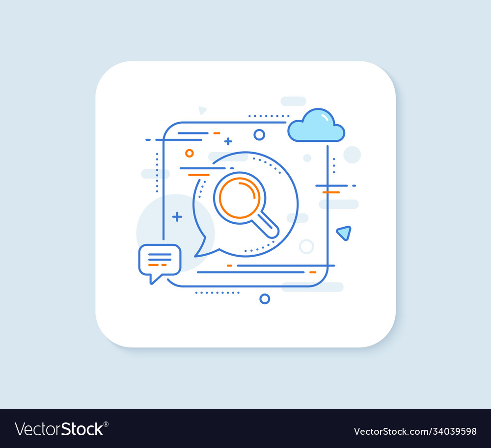 Research line icon magnifying glass sign