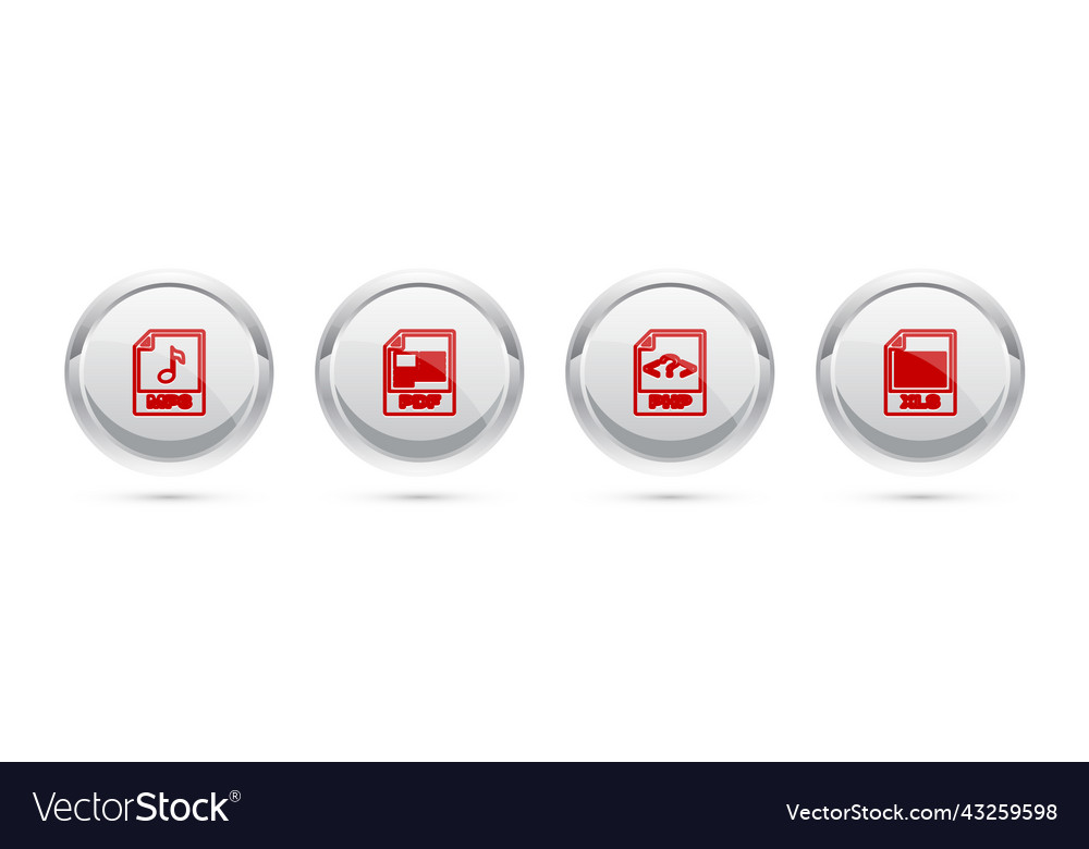 Zeile mp3 Dateidokument pdf php und xls festlegen vector image Zeile mp3 Dateidokument pdf php und xls festlegen