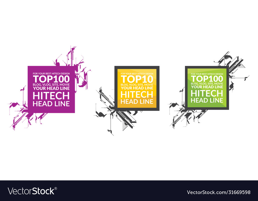 Set square hitech headline element