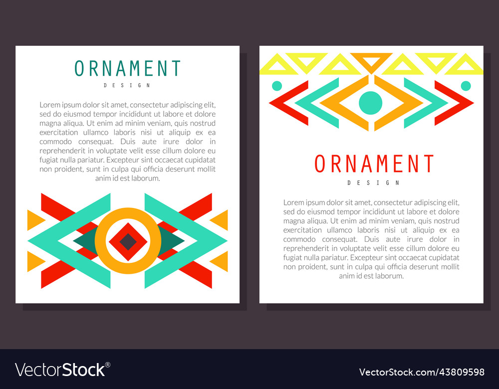 Vertical geometric ornamental poster or banner