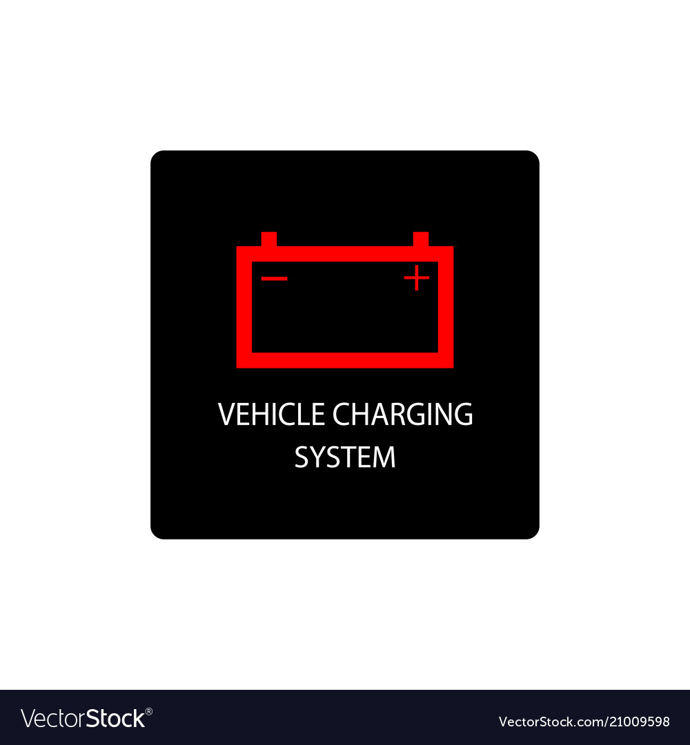 Warning dashboard car icon vehicle charging system