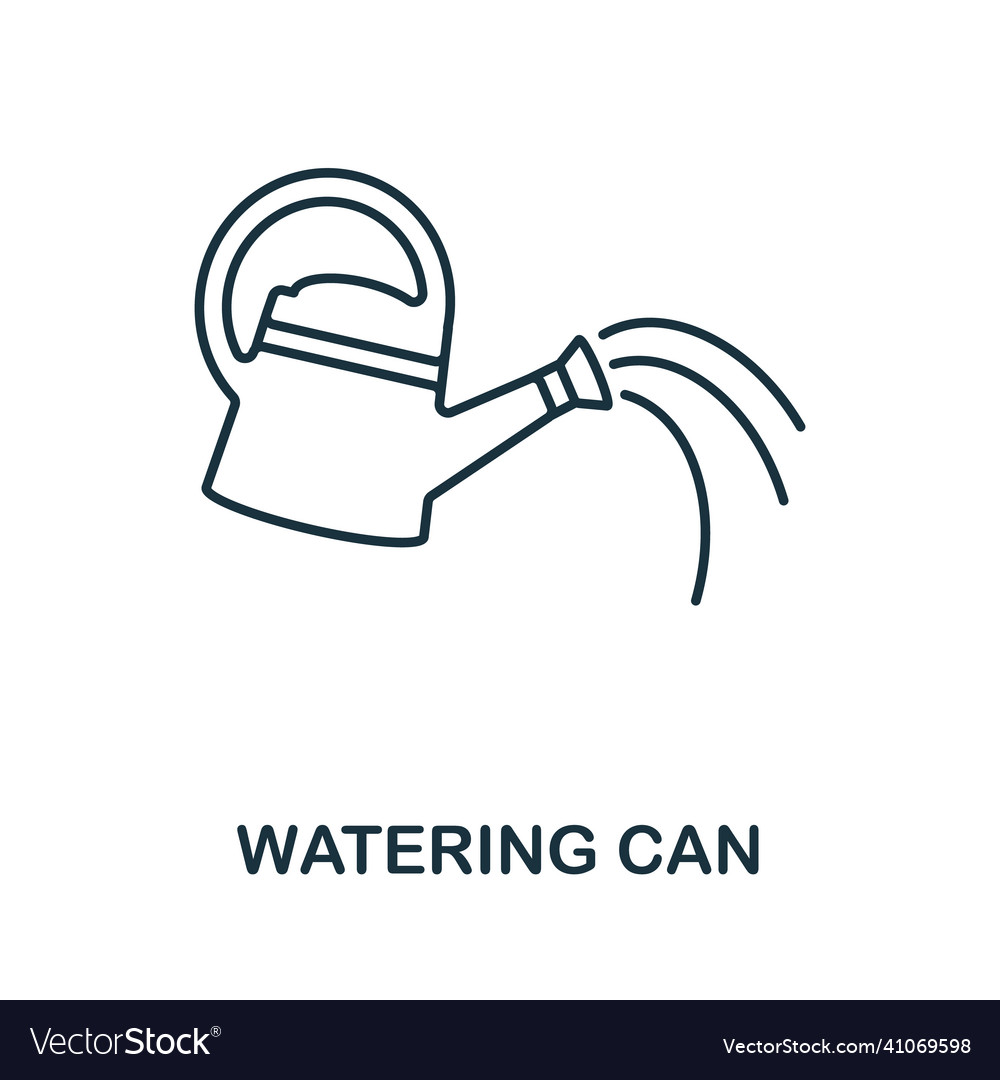 Watering can icon line element from farming vector image Watering can icon line element from farming