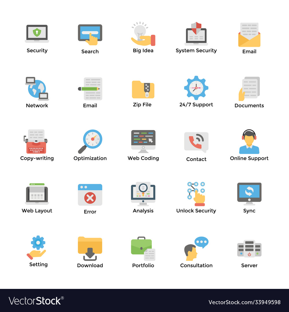 Web hosting icons pack