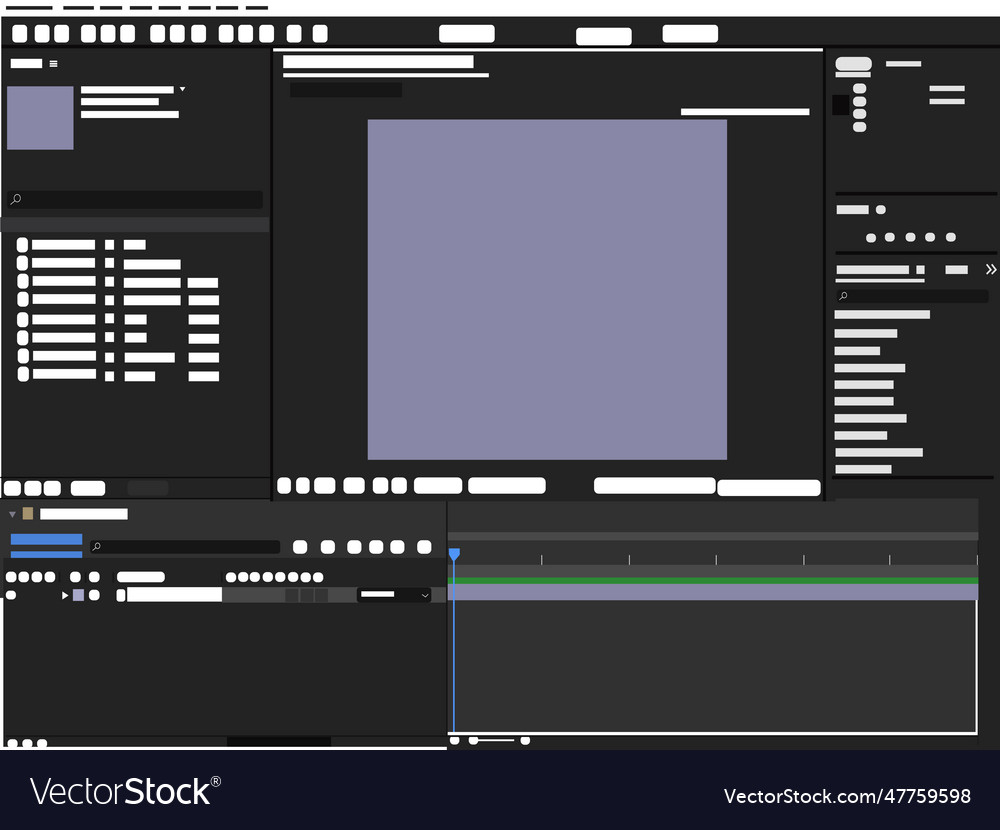 Workspace video editing user interface layout