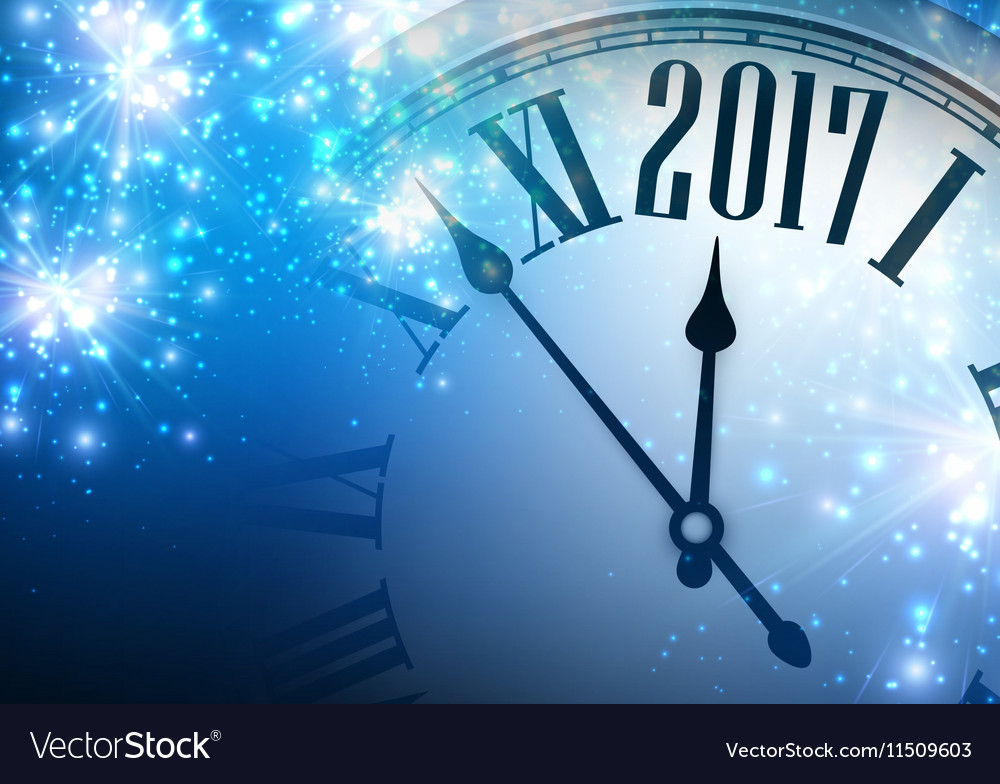 2017 year background with clock