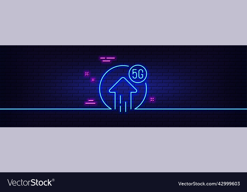 5g upload speed line icon wireless technology vector image 5g upload speed line icon wireless technology