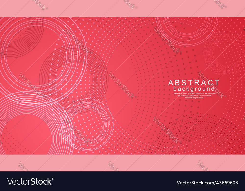 Abstract circle lines on red background