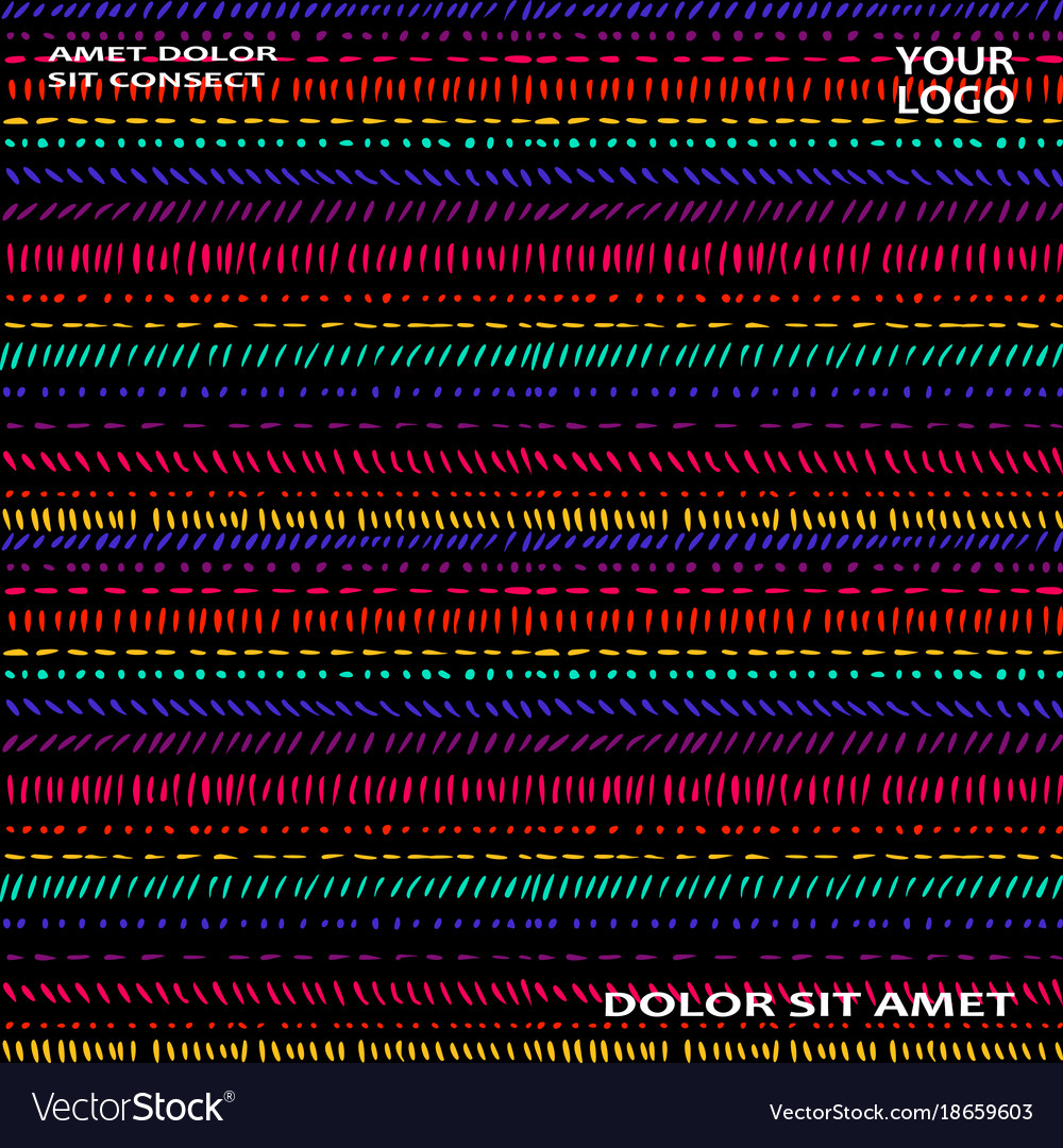 Abstract pattern with color hand drawn strokes