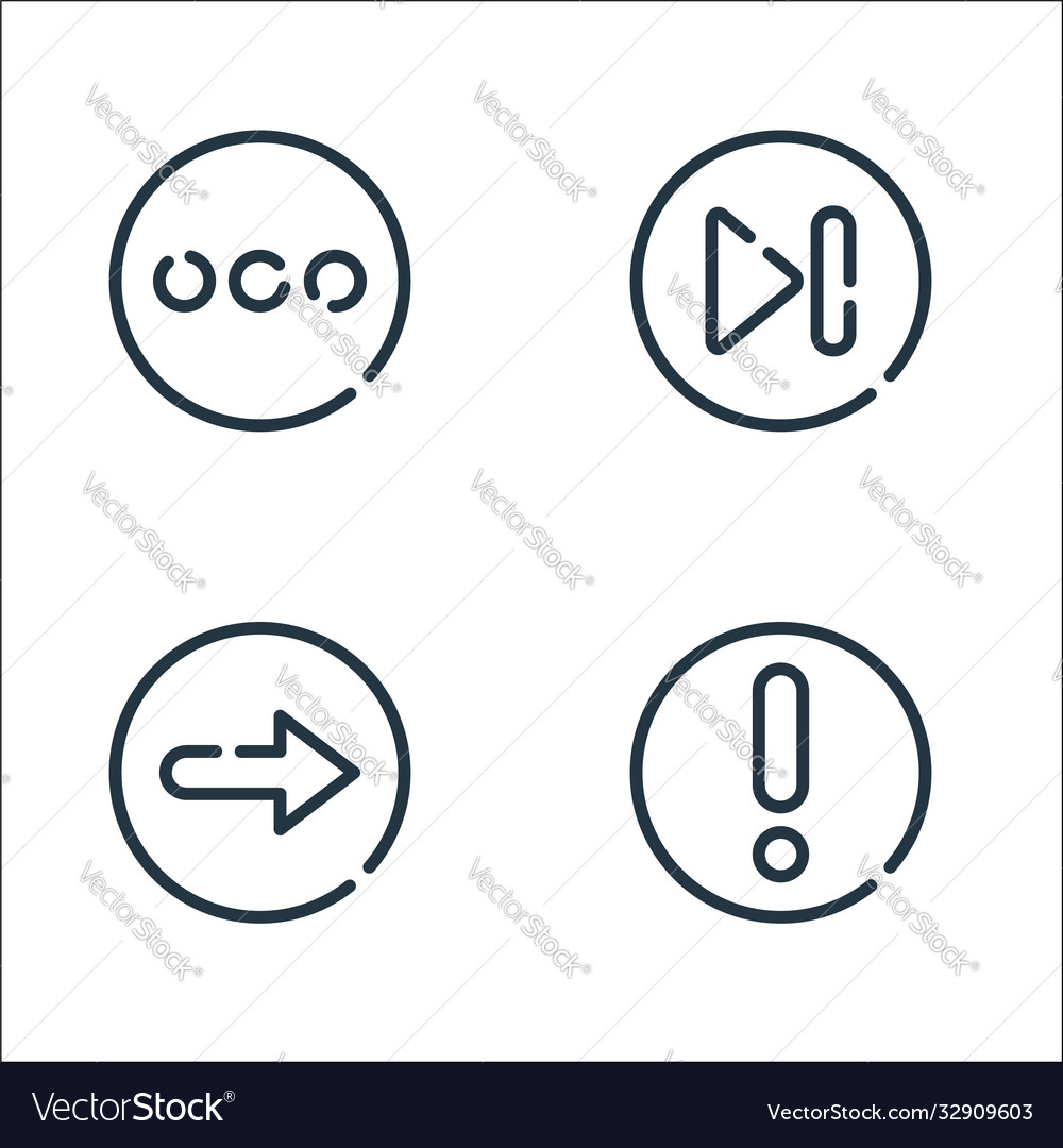 Arrow line icons linear set quality vector image Arrow line icons linear set quality