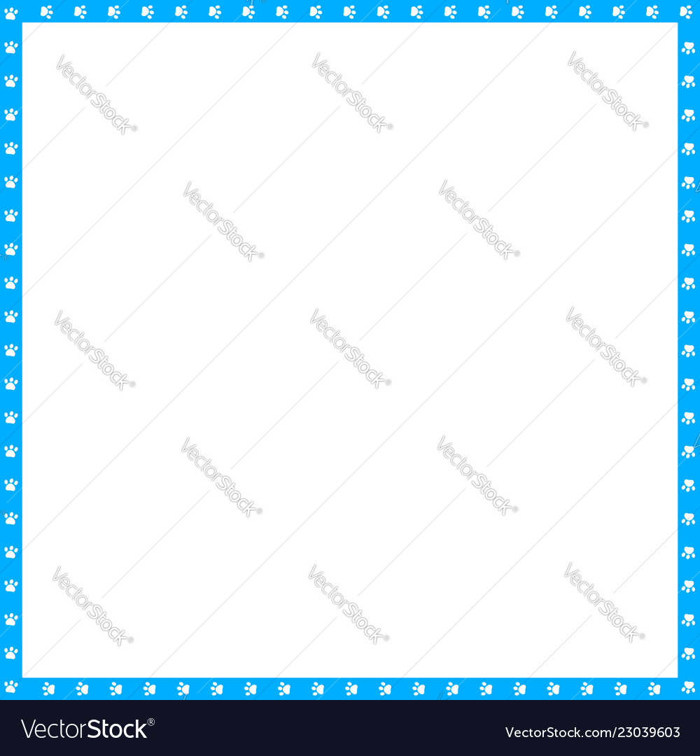 Cyan blue and white square frame made of animal