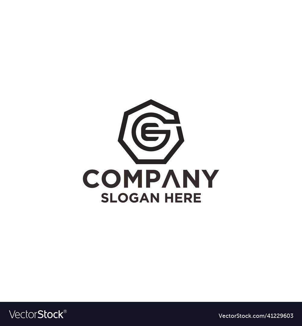 Eg initial monogram logo with shape style vector image Eg initial monogram logo with shape style