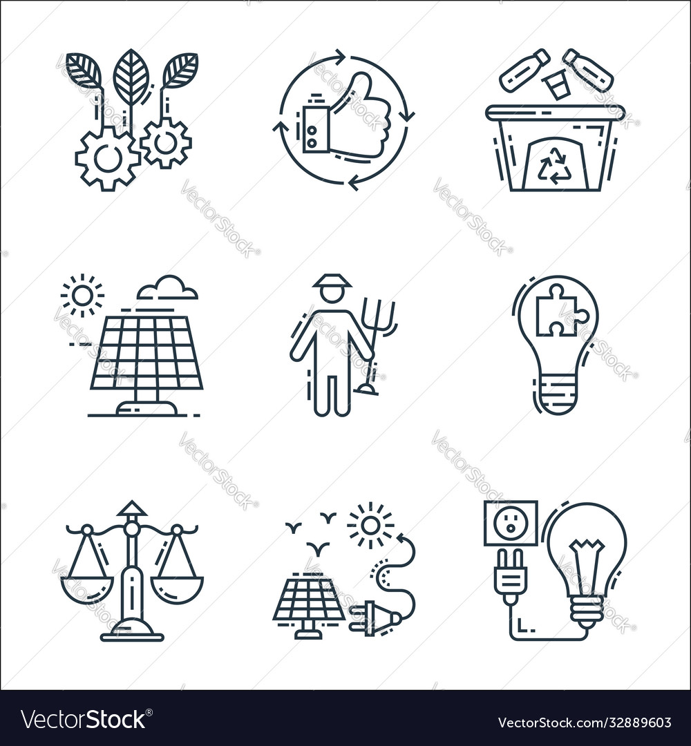 Environment and eco line icons linear set quality Vector Image