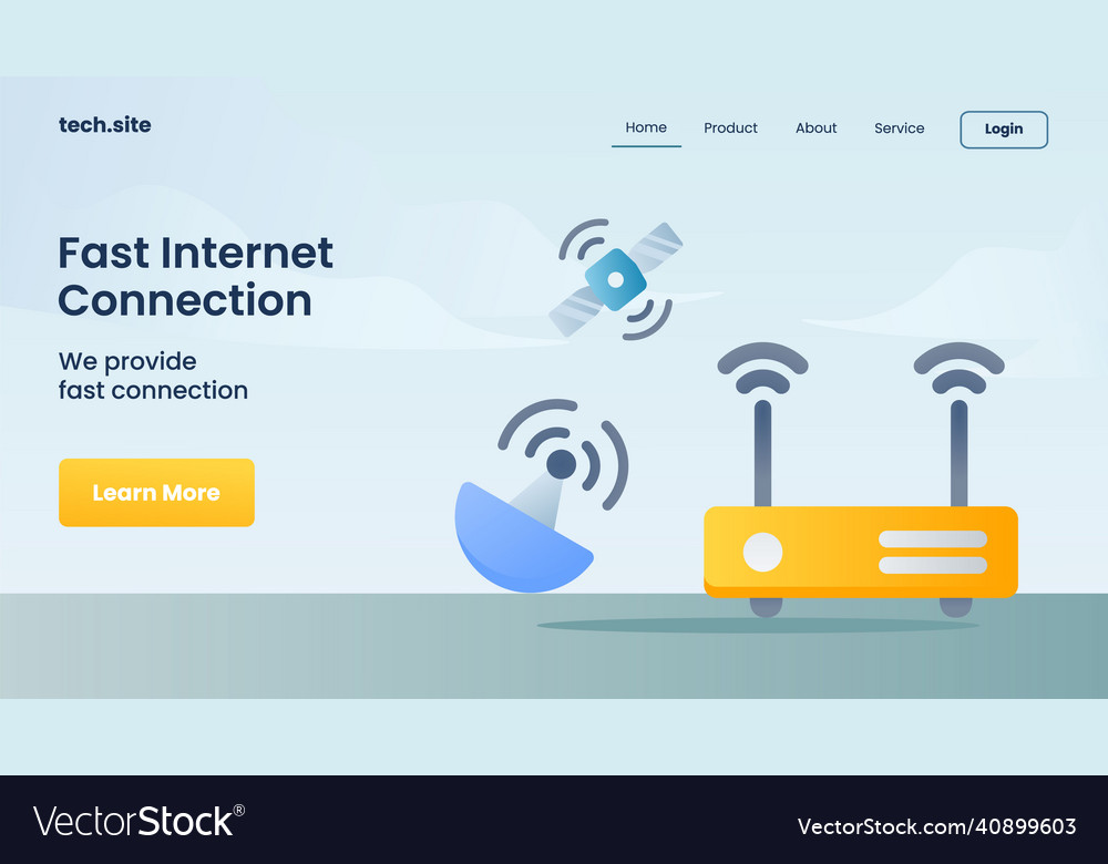 Fast internet connection for website template