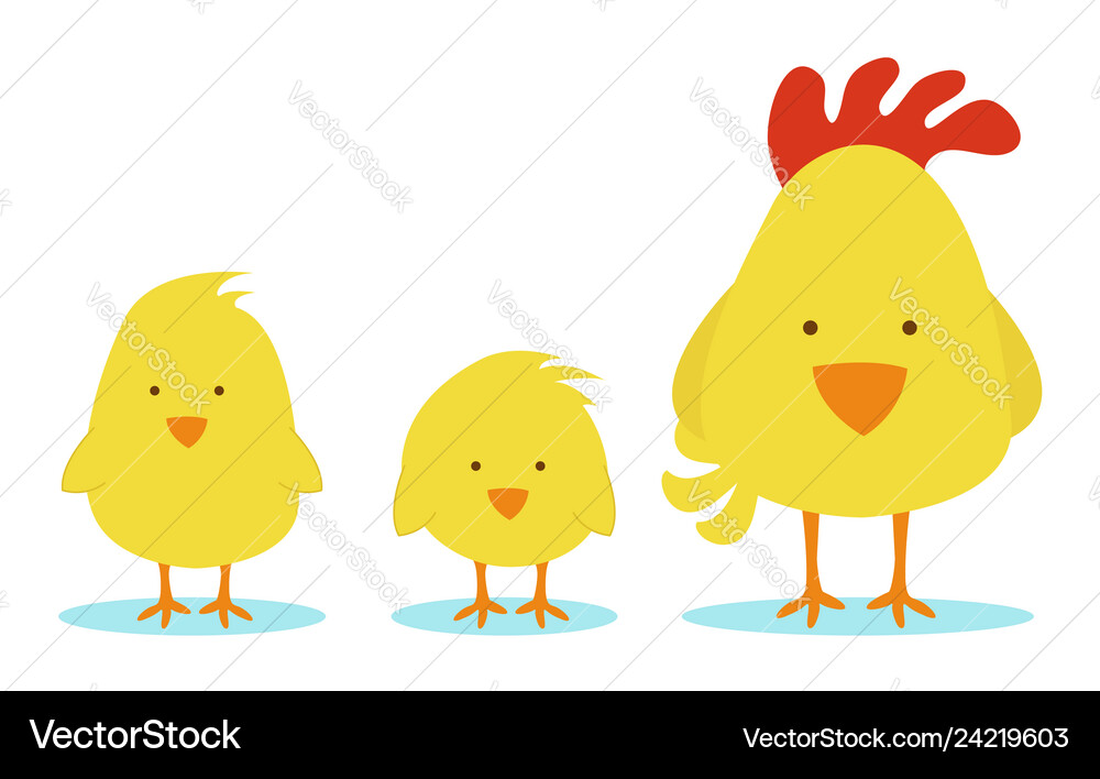 Hen mother with little chicks Royalty Free Vector Image
