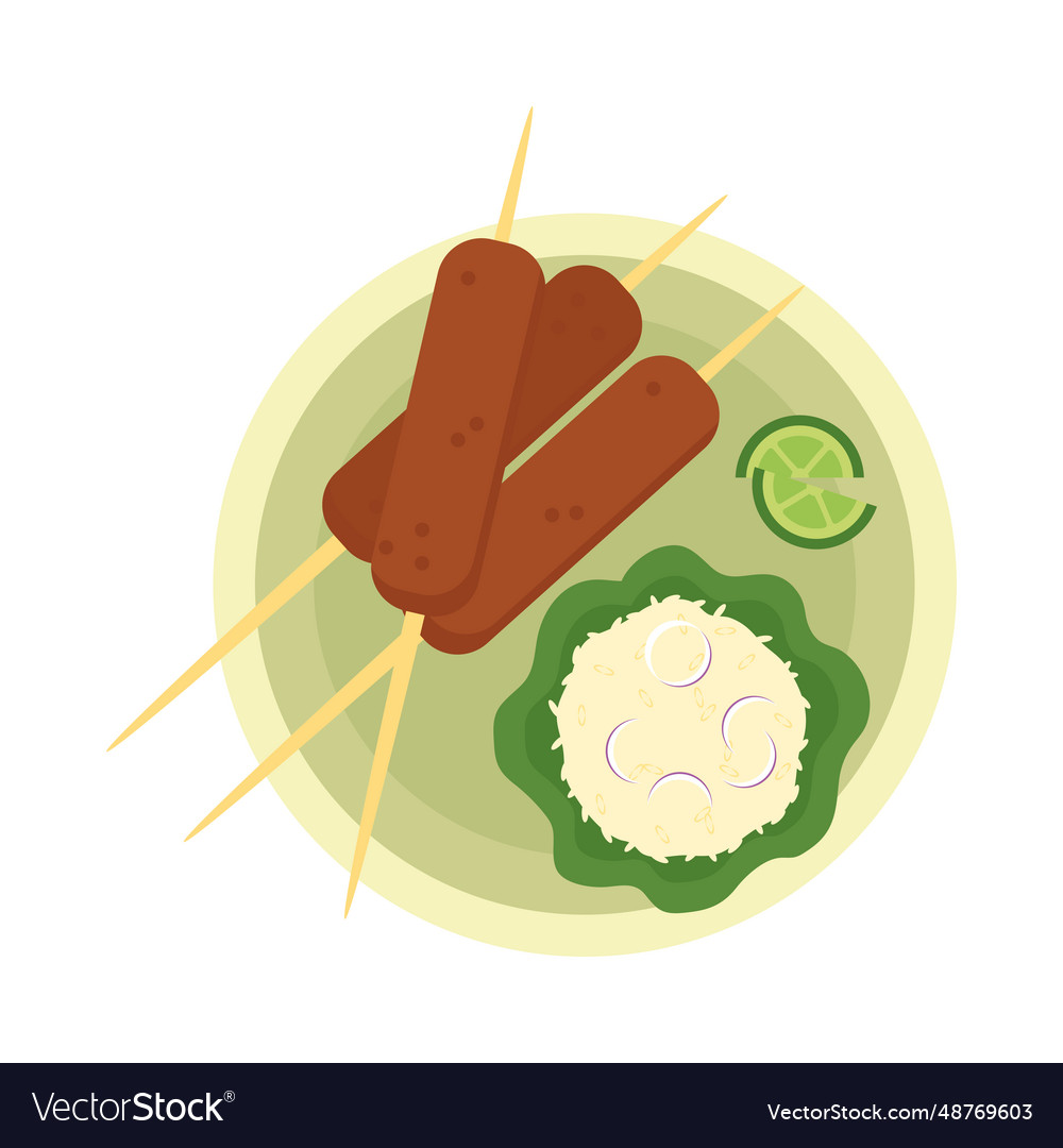 Indian food skewers Royalty Free Vector Image - VectorStock