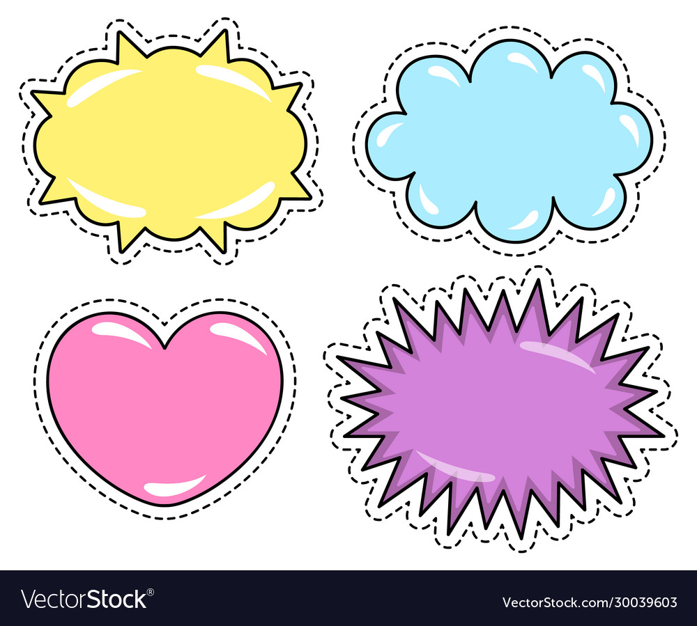 Speech bubbles stickers for web pattern label Vector Image Speech bubbles stickers for web pattern label