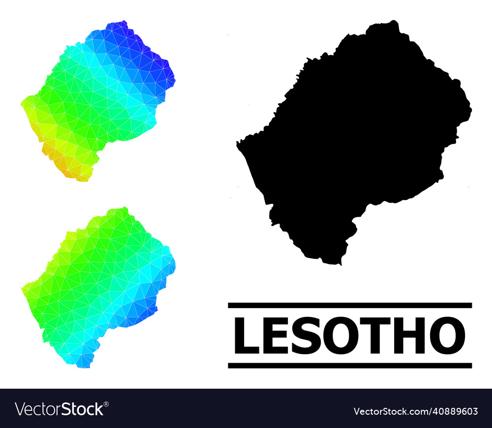 Triangle filled spectrum map of lesotho vector image Triangle filled spectrum map of lesotho