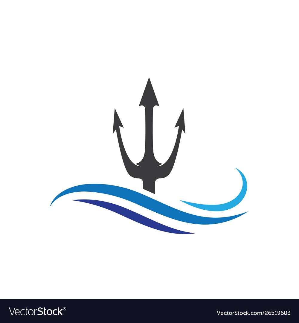 Trident logo template icon Royalty Free Vector Image