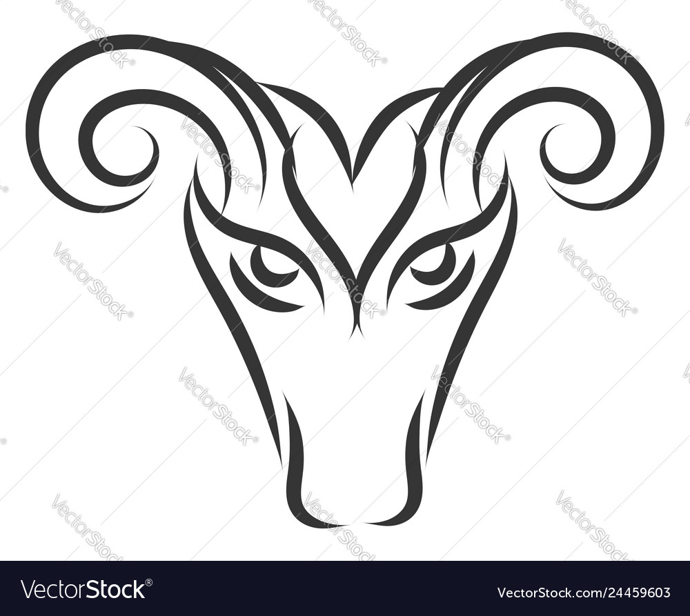 Zodiac Sign Of Aries Color On White Background Vector Image