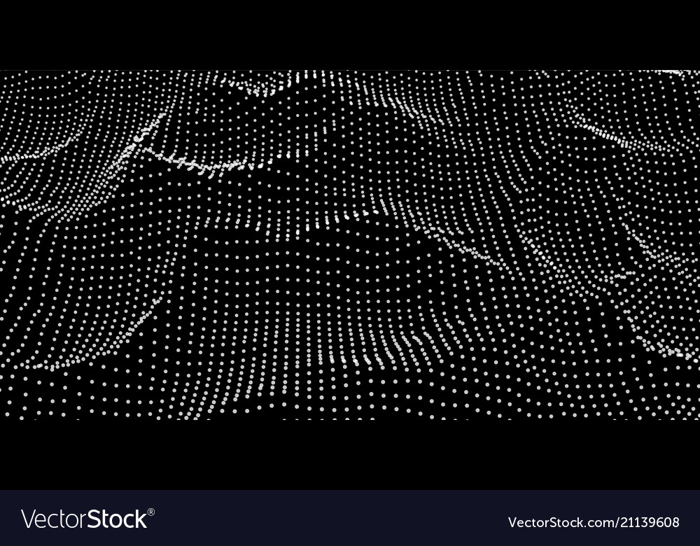 Abstract digital wave grid consist of particles vector image Abstract digital wave grid consist of particles