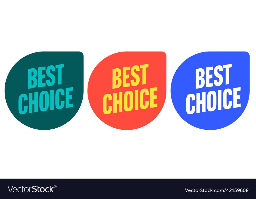 Best choice speech bubble badge sticker set