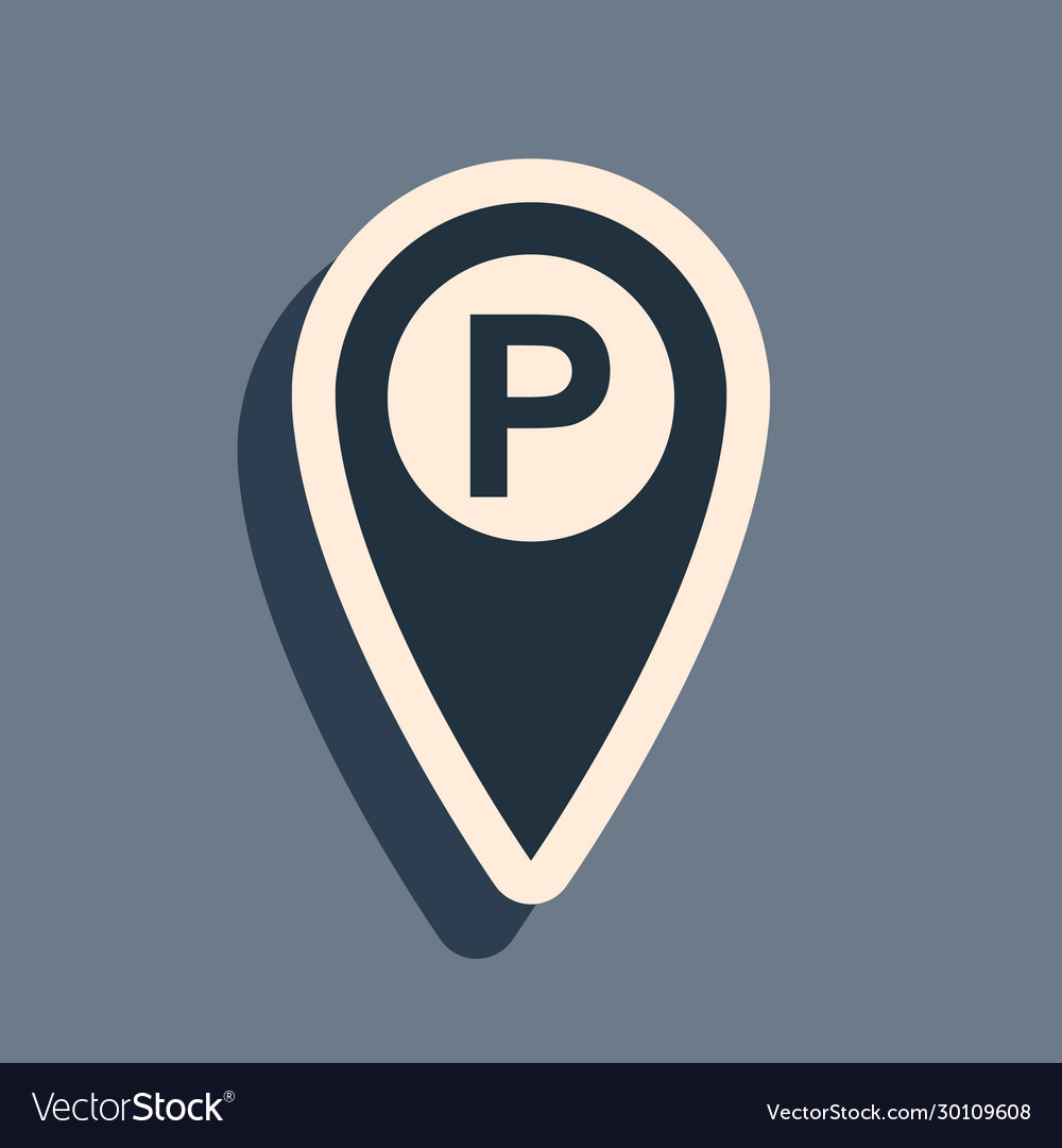 Black map pointer with car parking icon isolated vector image Black map pointer with car parking icon isolated