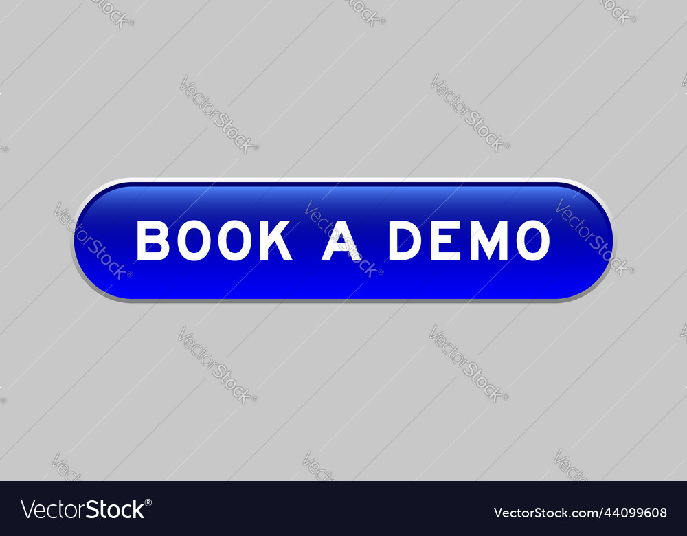 Blue color capsule shape button with word book vector image Blue color capsule shape button with word book
