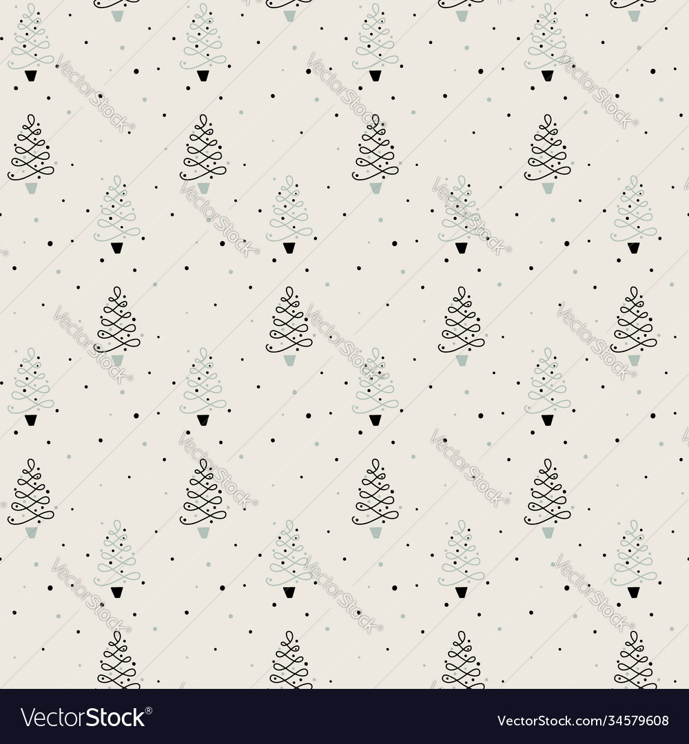 Christmas trees minimal pattern Vector Image Christmas trees minimal pattern