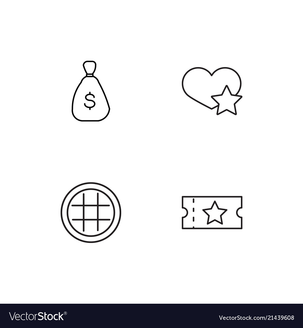 Commerce linear icons set simple outline