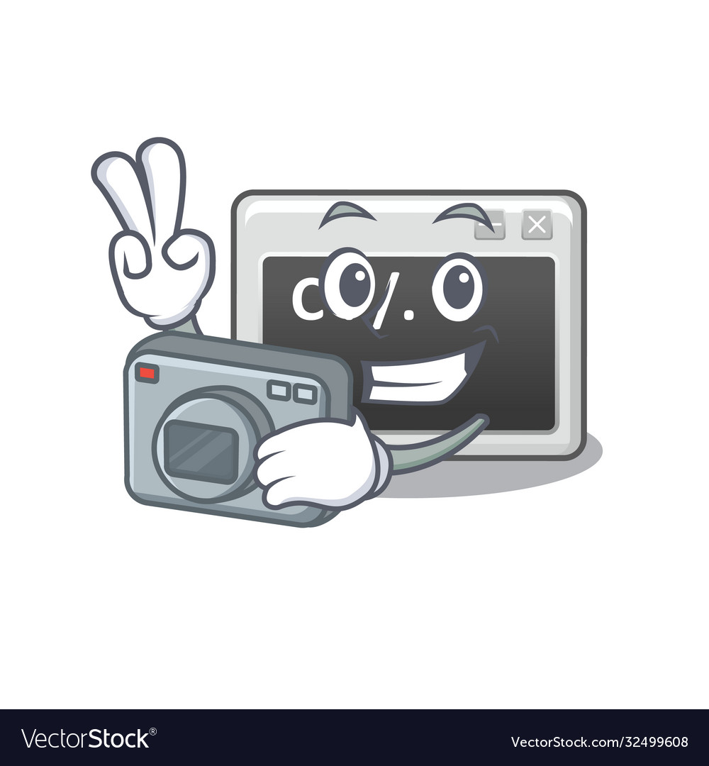 Cool photographer command window character Vector Image Cool photographer command window character