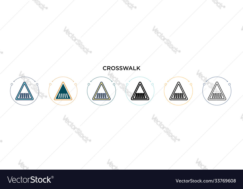 Crosswalk signal triangular icon in filled