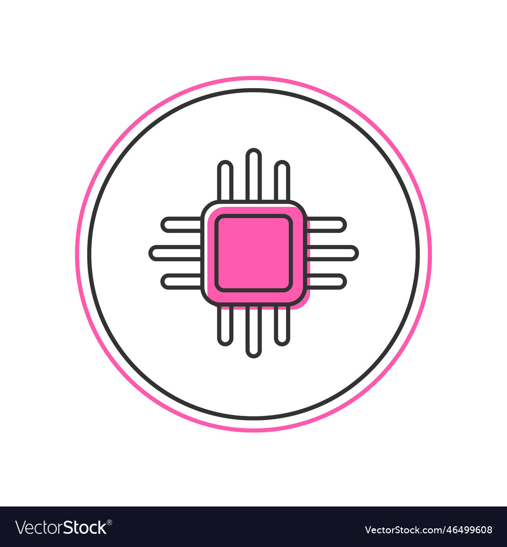 Filled outline computer processor
