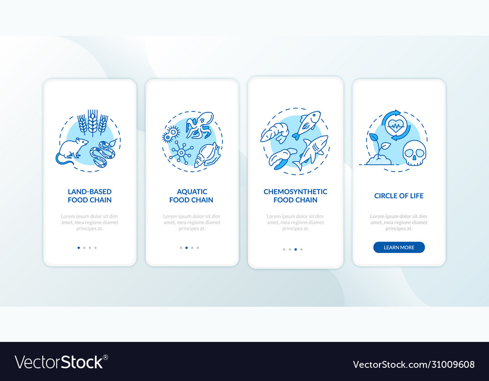 Food chain onboarding mobile app page screen Vector Image