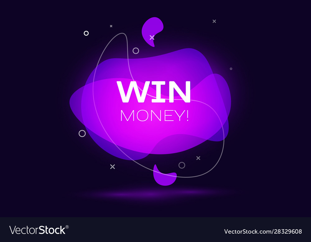 Geometric banner with inscription win money