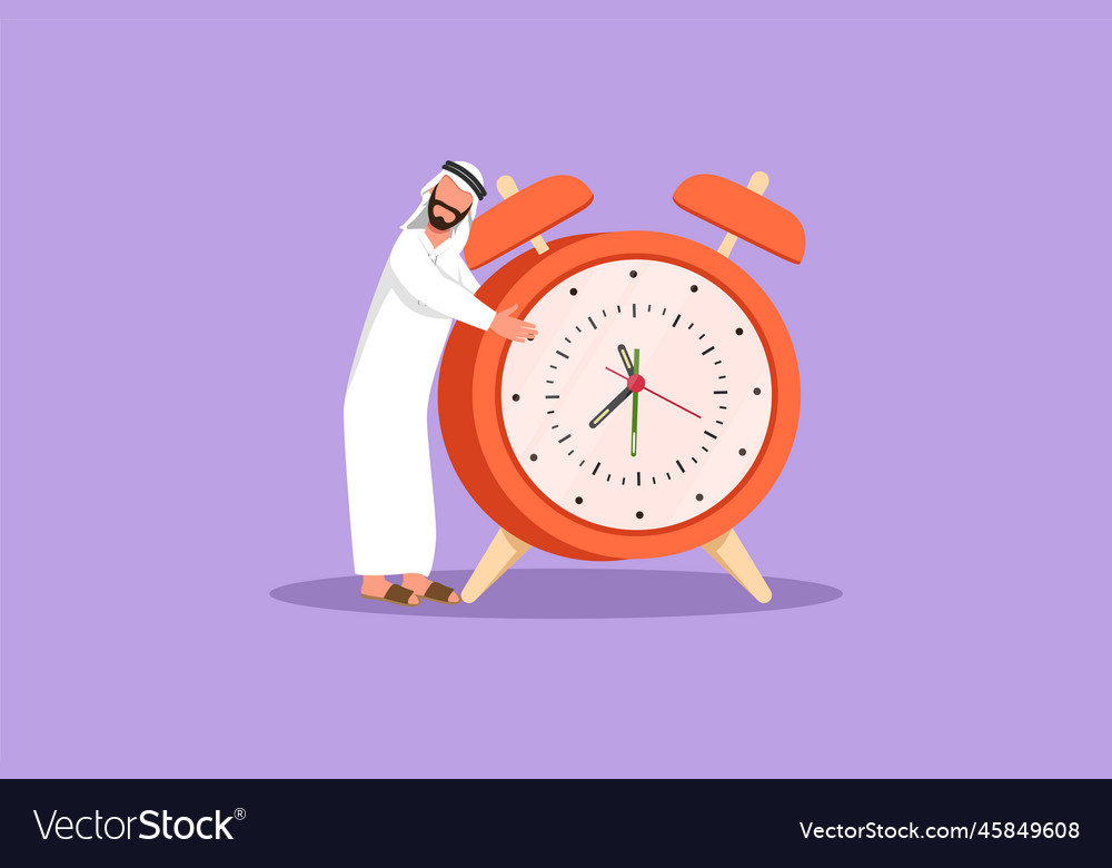 Graphic flat design drawing arab businessman