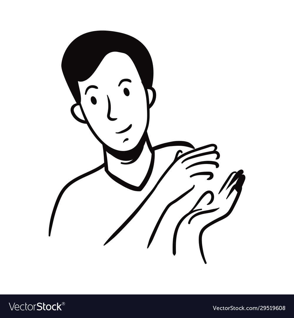 Hand drawn avatar line people icon design