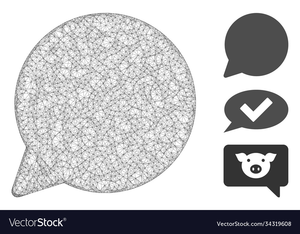 Hint balloon polygonal web mesh vector image Hint balloon polygonal web mesh