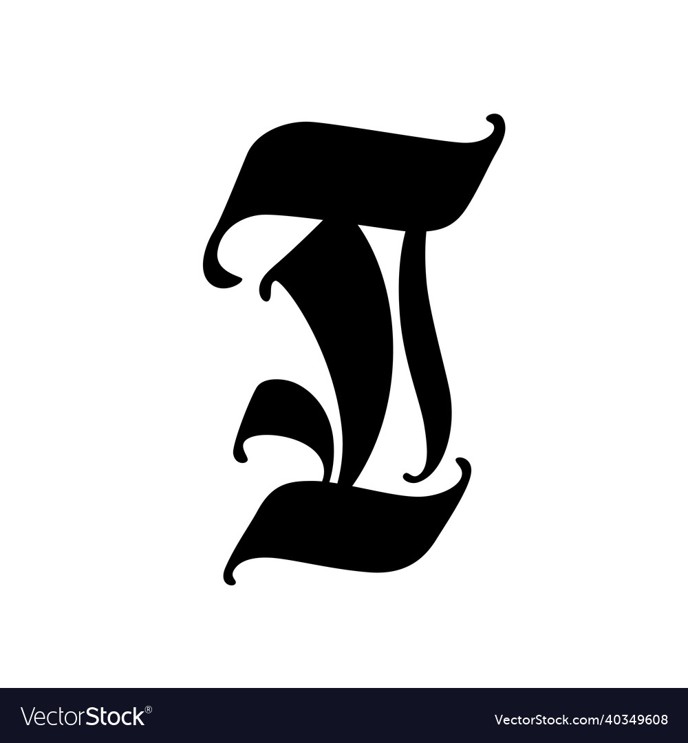 Letter i in the gothic style alphabet symbol Vector Image