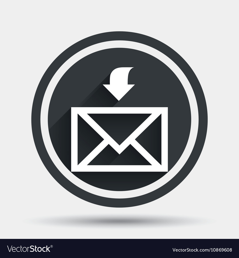 Mail receive icon envelope symbol get message Vector Image