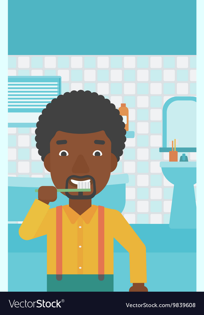 Man brushing teeth Royalty Free Vector Image - VectorStock