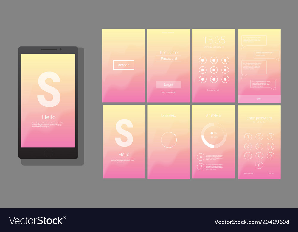 Modern ui gui screen design