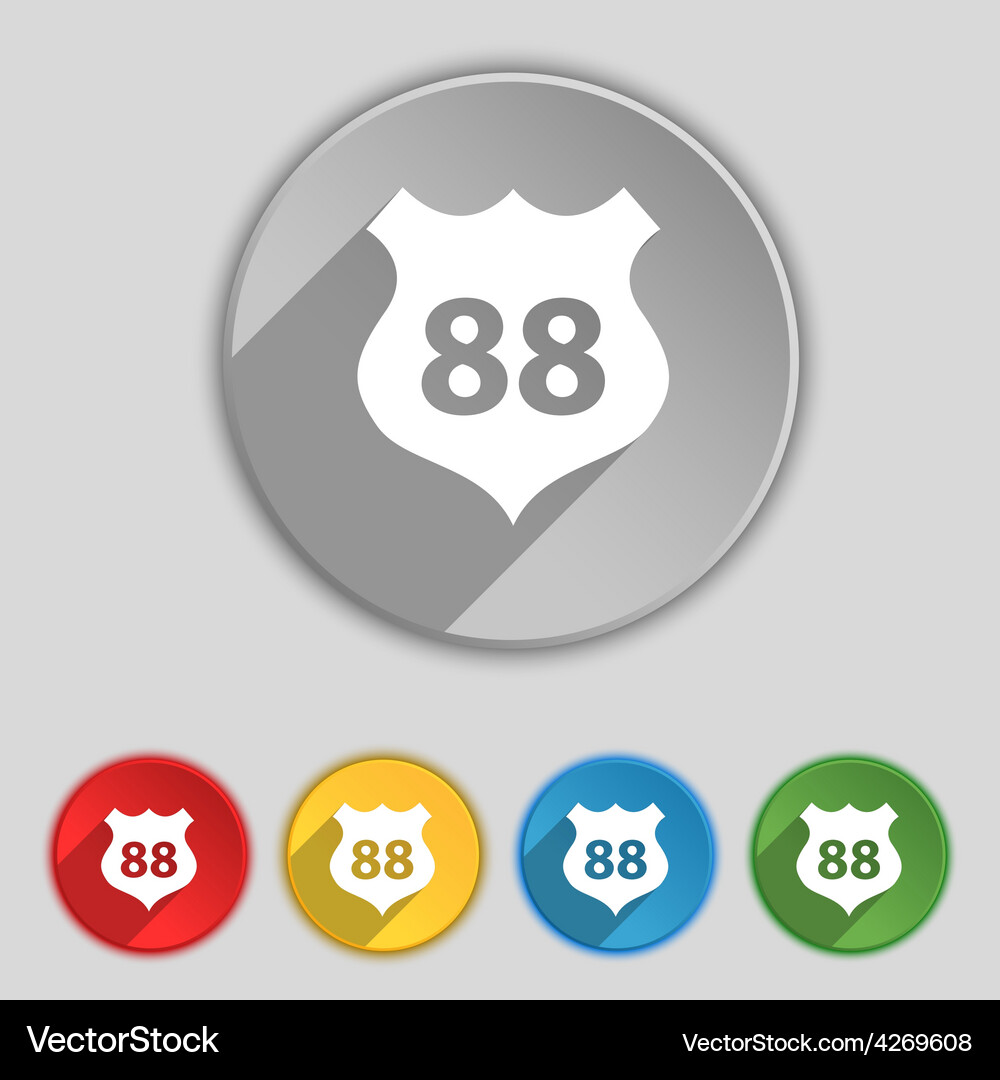 Route 88 highway icon sign symbol on five flat Vector Image