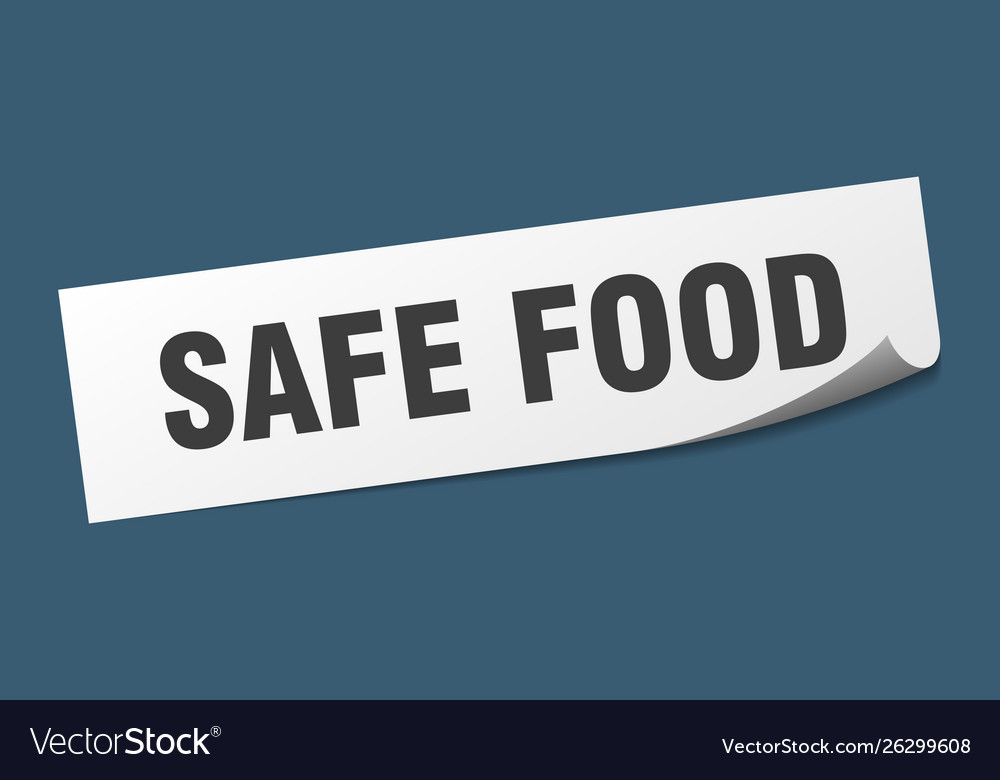 Safe food sticker square isolated sign